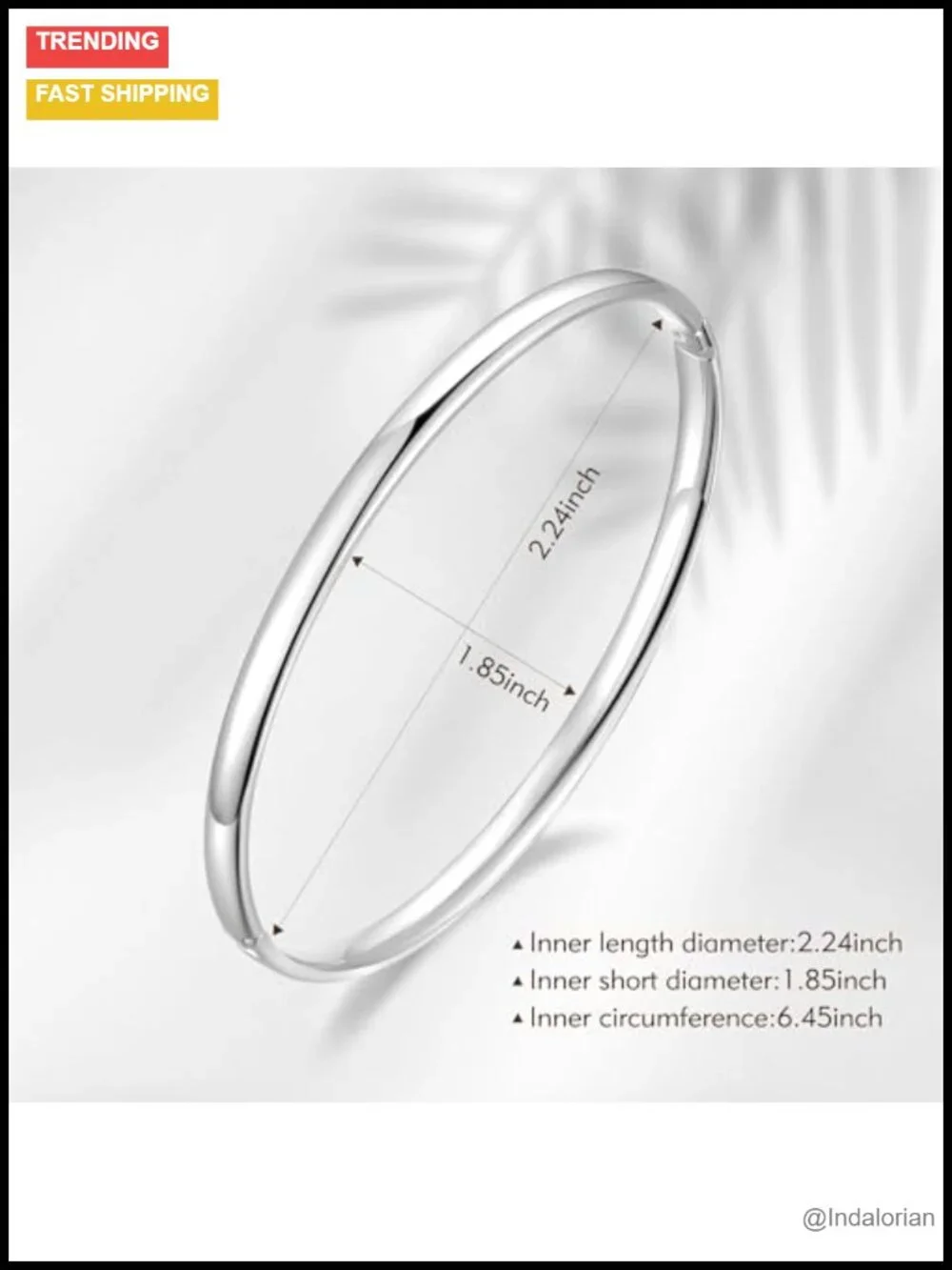 Sterling Silver Oval Bangle Bracelet Snap Clasp Stackable Minimalist